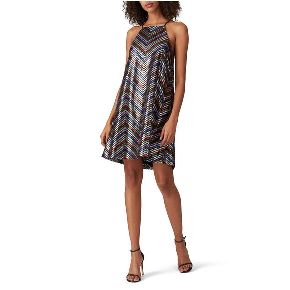 Amanda Uprichard Halette Sequin Colorful Mini Dress Small - Picture 1 of 5